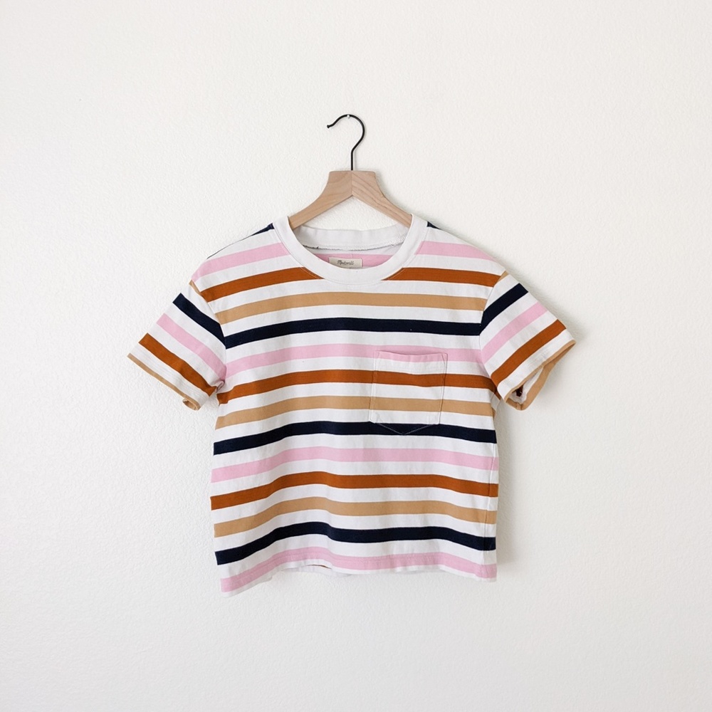 Madewell Cotton Cropped Striped Tee